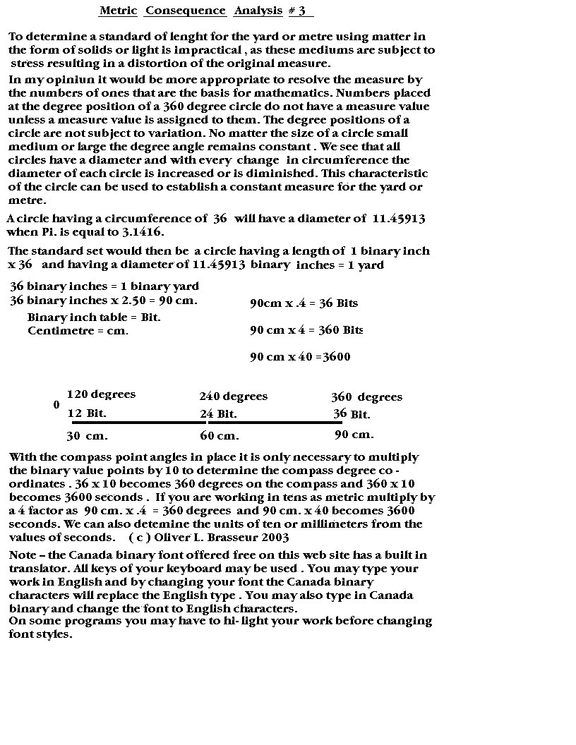 Metric Consequence Analysis 
