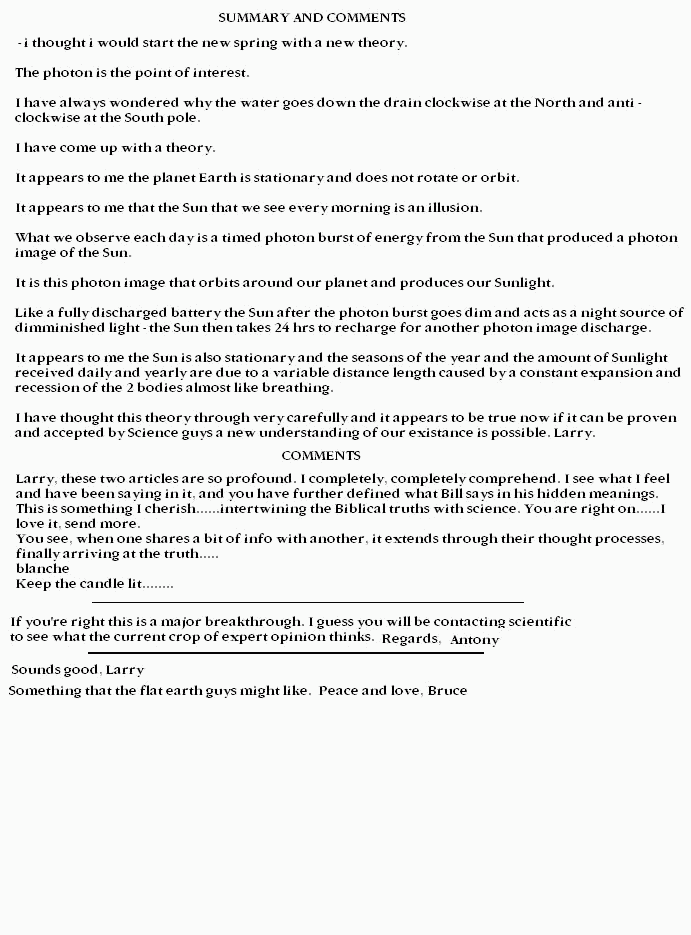 Summary and Comments