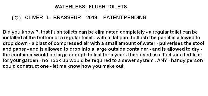 Waterless Flush Toilets